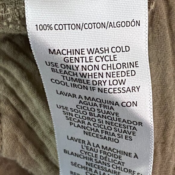 Calvin Klein Crinkle Cotton Pants Pull On Size Medium Straight Leg Relaxed Fit - Picture 8 of 12